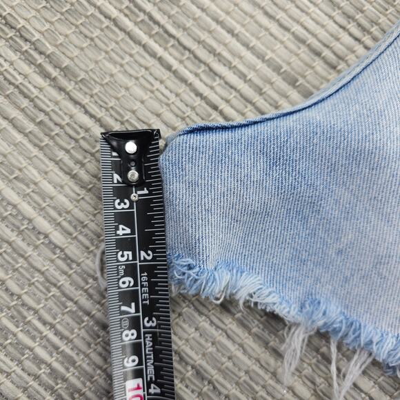 Kendall & Kylie Womens 26 Linda Blue Mid-Rise Heartbreaker Cut Off Shorts - Picture 12 of 16